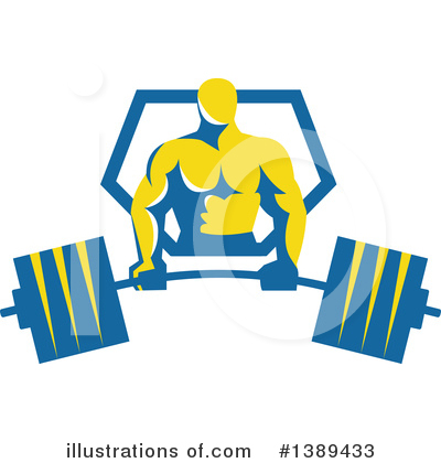 Royalty-Free (RF) Bodybuilder Clipart Illustration by patrimonio - Stock Sample #1389433