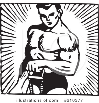 Royalty-Free (RF) Bodybuilder Clipart Illustration by BestVector - Stock Sample #210377