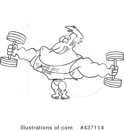 Royalty-Free (RF) Bodybuilder Clipart Illustration by toonaday - Stock Sample #437114