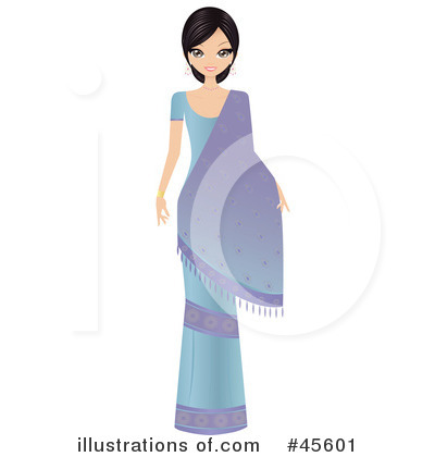 Royalty-Free (RF) Bollywood Woman Clipart Illustration by Melisende Vector - Stock Sample #45601
