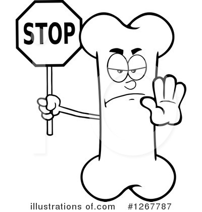 Royalty-Free (RF) Bone Character Clipart Illustration by Hit Toon - Stock Sample #1267787