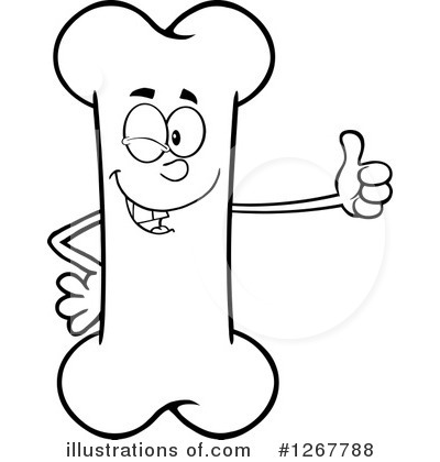 Royalty-Free (RF) Bone Character Clipart Illustration by Hit Toon - Stock Sample #1267788