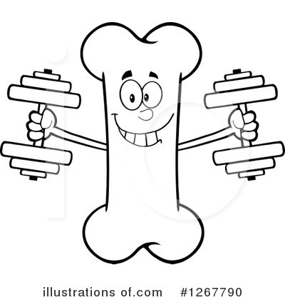 Royalty-Free (RF) Bone Character Clipart Illustration by Hit Toon - Stock Sample #1267790