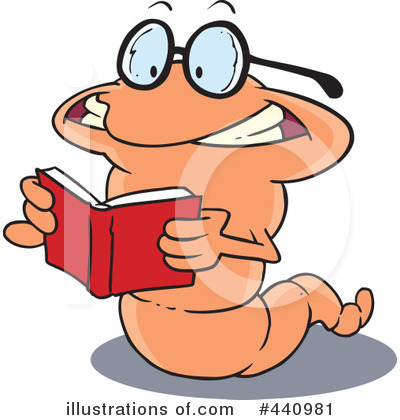Royalty-Free (RF) Book Worm Clipart Illustration by toonaday - Stock Sample #440981