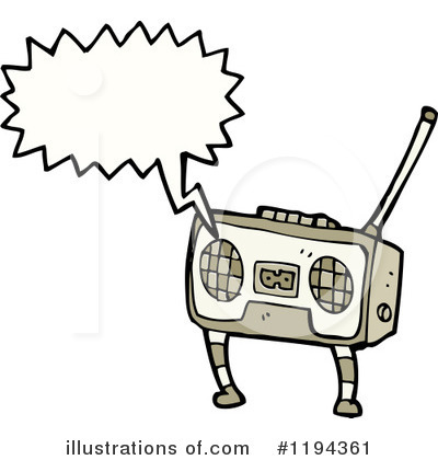 Royalty-Free (RF) Boom Box Clipart Illustration by lineartestpilot - Stock Sample #1194361