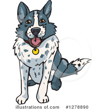 Royalty-Free (RF) Border Collie Clipart Illustration by Dennis Holmes Designs - Stock Sample #1278890