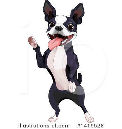 Royalty-Free (RF) Boston Terrier Clipart Illustration by Pushkin - Stock Sample #1419528