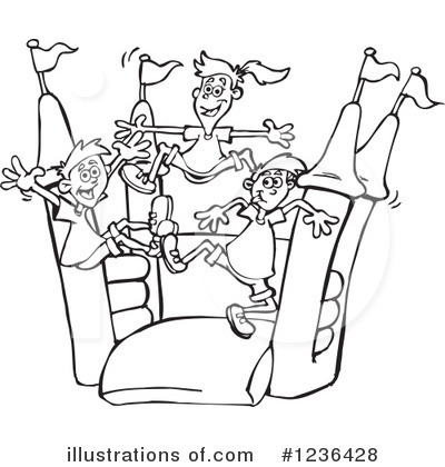 Royalty-Free (RF) Bouncy House Clipart Illustration by Dennis Holmes Designs - Stock Sample #1236428