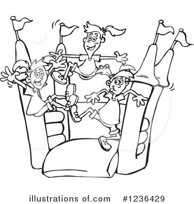 Royalty-Free (RF) Bouncy House Clipart Illustration by Dennis Holmes Designs - Stock Sample #1236429