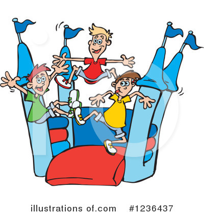 Royalty-Free (RF) Bouncy House Clipart Illustration by Dennis Holmes Designs - Stock Sample #1236437
