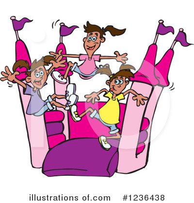 Royalty-Free (RF) Bouncy House Clipart Illustration by Dennis Holmes Designs - Stock Sample #1236438