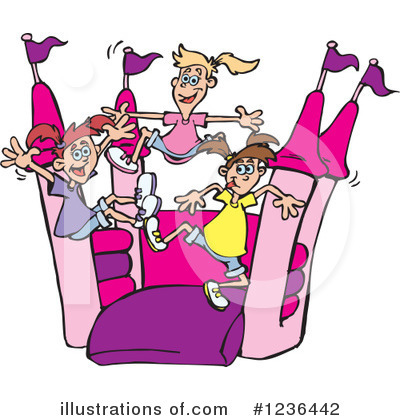 Royalty-Free (RF) Bouncy House Clipart Illustration by Dennis Holmes Designs - Stock Sample #1236442