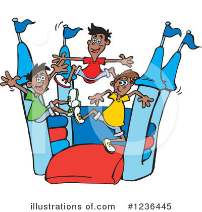 Royalty-Free (RF) Bouncy House Clipart Illustration by Dennis Holmes Designs - Stock Sample #1236445