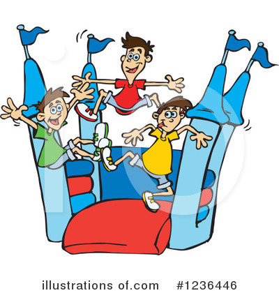Royalty-Free (RF) Bouncy House Clipart Illustration by Dennis Holmes Designs - Stock Sample #1236446