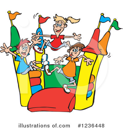 Royalty-Free (RF) Bouncy House Clipart Illustration by Dennis Holmes Designs - Stock Sample #1236448