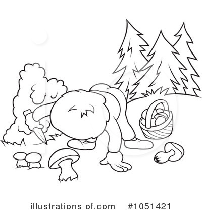 Picking Mushrooms Clipart #1051421 by dero