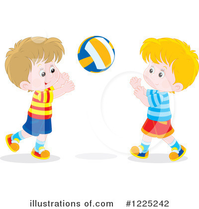 Playing Catch Clipart #1225242 by Alex Bannykh