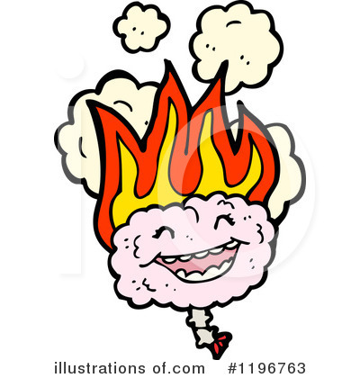 Flaming Brain Clipart #1196763 by lineartestpilot
