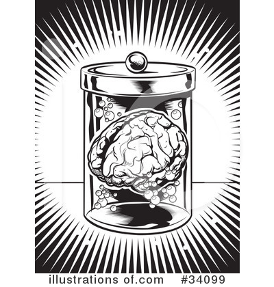 Royalty-Free (RF) Brain Clipart Illustration by Lawrence Christmas Illustration - Stock Sample #34099