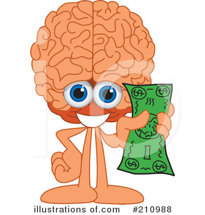 Royalty-Free (RF) Brain Mascot Clipart Illustration by Mascot Junction - Stock Sample #210988
