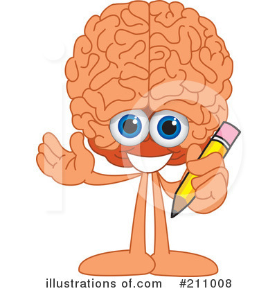 Royalty-Free (RF) Brain Mascot Clipart Illustration by Mascot Junction - Stock Sample #211008