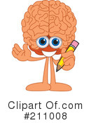 Brain Mascot Clipart #211008 by Mascot Junction