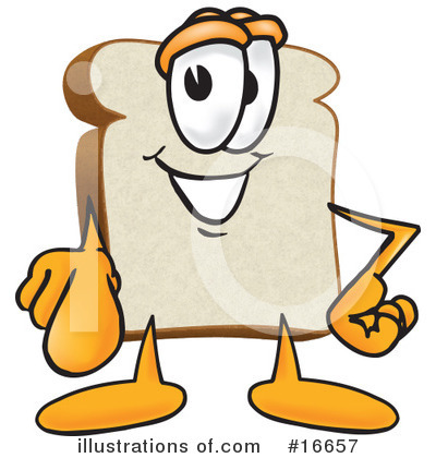 Royalty-Free (RF) Bread Character Clipart Illustration by Mascot Junction - Stock Sample #16657