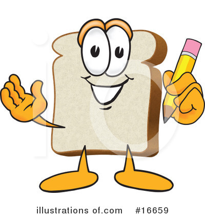 Bread Character Clipart #16659 by Mascot Junction