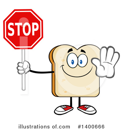Royalty-Free (RF) Bread Mascot Clipart Illustration by Hit Toon - Stock Sample #1400666