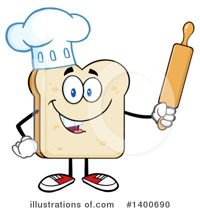 Royalty-Free (RF) Bread Mascot Clipart Illustration by Hit Toon - Stock Sample #1400690
