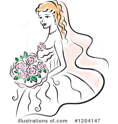 Royalty-Free (RF) Bride Clipart Illustration by Vector Tradition SM - Stock Sample #1204147