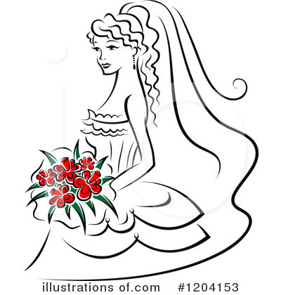 Royalty-Free (RF) Bride Clipart Illustration by Vector Tradition SM - Stock Sample #1204153