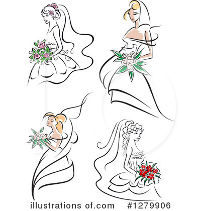 Royalty-Free (RF) Bride Clipart Illustration by Vector Tradition SM - Stock Sample #1279906