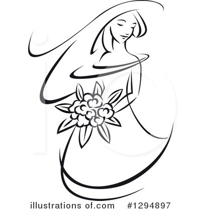 Royalty-Free (RF) Bride Clipart Illustration by Vector Tradition SM - Stock Sample #1294897