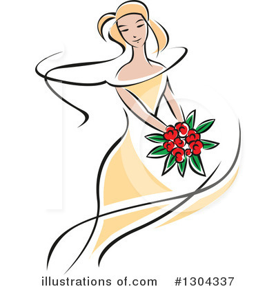 Royalty-Free (RF) Bride Clipart Illustration by Vector Tradition SM - Stock Sample #1304337