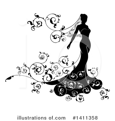 Royalty-Free (RF) Bride Clipart Illustration by AtStockIllustration - Stock Sample #1411358