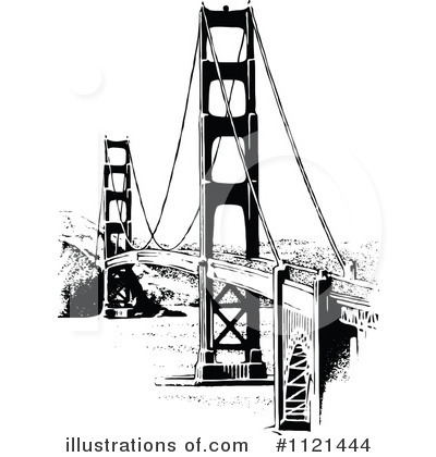 Golden Gate Bridge Clipart #1121444 by Prawny Vintage