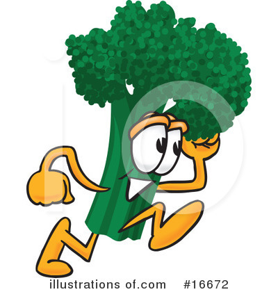 Royalty-Free (RF) Broccoli Character Clipart Illustration by Mascot Junction - Stock Sample #16672