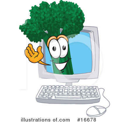 Royalty-Free (RF) Broccoli Character Clipart Illustration by Mascot Junction - Stock Sample #16678