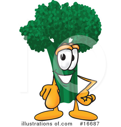 Royalty-Free (RF) Broccoli Character Clipart Illustration by Mascot Junction - Stock Sample #16687
