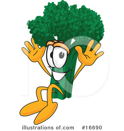Royalty-Free (RF) Broccoli Character Clipart Illustration by Mascot Junction - Stock Sample #16690