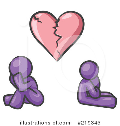 Royalty-Free (RF) Broken Heart Clipart Illustration by Leo Blanchette - Stock Sample #219345