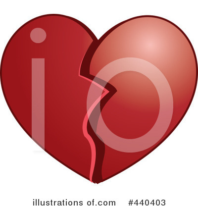 Royalty-Free (RF) Broken Heart Clipart Illustration by Vitmary Rodriguez - Stock Sample #440403
