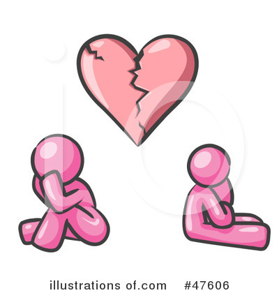 Royalty-Free (RF) Broken Heart Clipart Illustration by Leo Blanchette - Stock Sample #47606