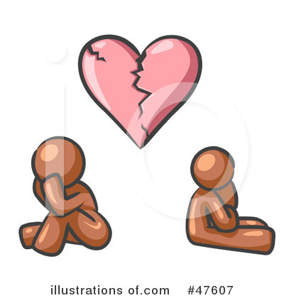 Royalty-Free (RF) Broken Heart Clipart Illustration by Leo Blanchette - Stock Sample #47607