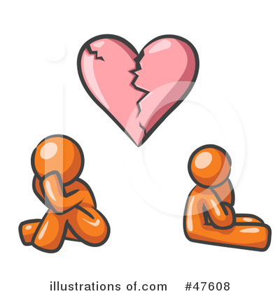Royalty-Free (RF) Broken Heart Clipart Illustration by Leo Blanchette - Stock Sample #47608