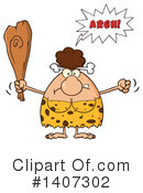 Brunette Cave Woman Clipart #1407302 by Hit Toon