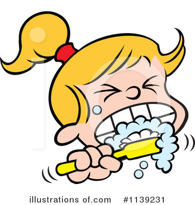 Royalty-Free (RF) Brushing Teeth Clipart Illustration by Johnny Sajem - Stock Sample #1139231