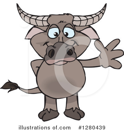 Water Buffalo Clipart #1280439 by Dennis Holmes Designs
