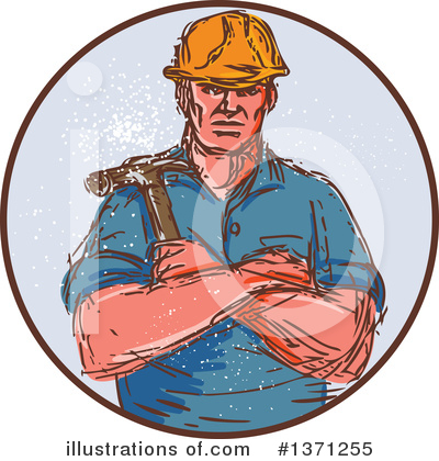 Royalty-Free (RF) Builder Clipart Illustration by patrimonio - Stock Sample #1371255